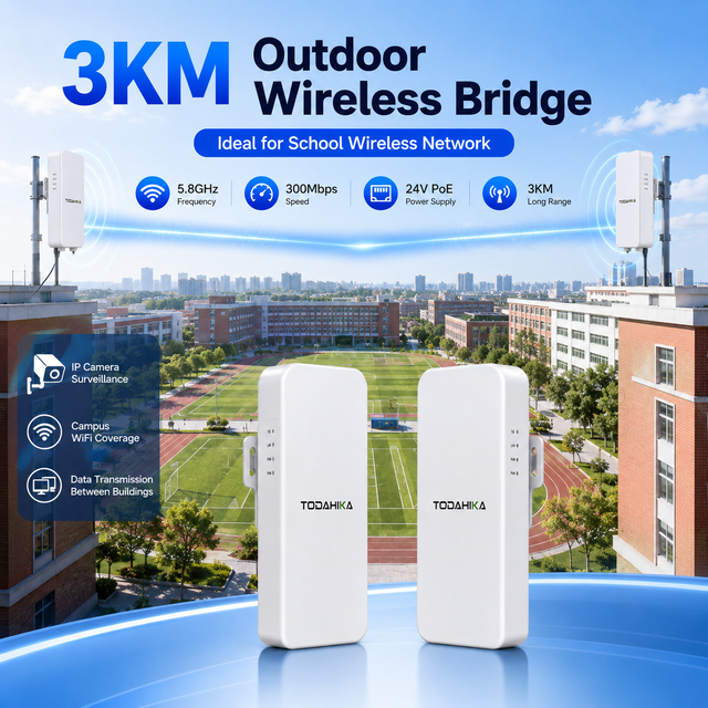 TH-NT03 Outdoor WiFi CPE 2.4/5.8GHz Wireless Bridge with Qualcomm Chip Passive PoE up to 3KM Range up to 128 Connections