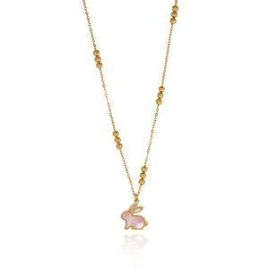 Kalung CAIOOCHE Personalisasi Liontin Enamel Bentuk Hewan Rubah Kelinci Domba Kalung Berlapis Emas Desain Kustom Pabrik - Product Image 5