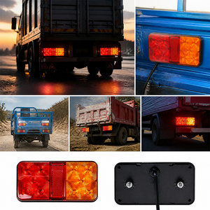 Nouveau feu arrière combiné rectangulaire à LED pour remorque, réflecteur, stop, frein, clignotant 12-24V pour camion, bateau, caravane, fourgon Yuge - Product Image 3