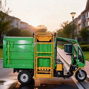 Veicolo Multifunzionale a 3 Ruote per Rimozione Rifiuti, Mini Camion della Spazzatura con Contenitore Laterale, Camion Elettrico per Rifiuti - Product Image 2