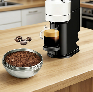 <span class=keywords><strong>Capsule</strong></span> de café réutilisable et rechargeable en acier inoxydable Classic 1 Pod Wareset, best-seller, <span class=keywords><strong>compatible</strong></span> <span class=keywords><strong>Vertuoline</strong></span> 230ML 414ML - Product Image 1