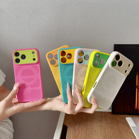 Coque de téléphone en plastique antichoc à dissipation thermique avec blocs de couleur pour iPhone 15 16 17 18 Pro Max, compatible avec la charge magnétique, vente en gros