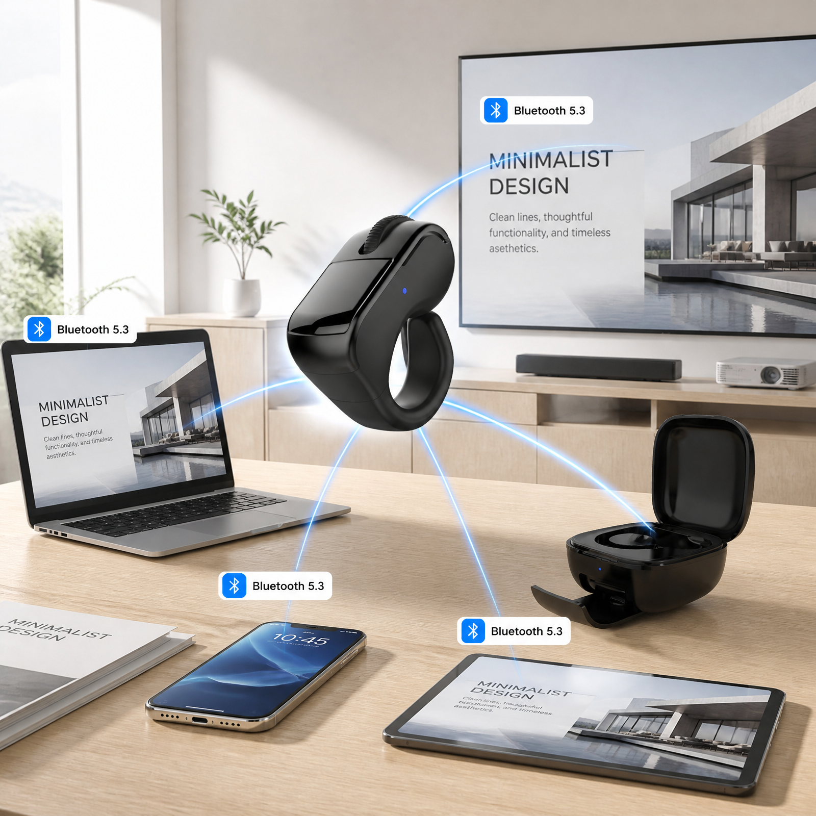Wireless Ring Mouse with Touchpad Finger Wearable Optical <strong>Bluetooth</strong> Cursor <strong>Controller</strong> for Laptop Tablet Smartphone CES <strong>2026</strong>