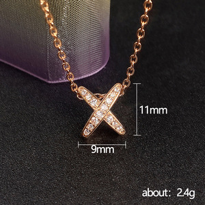 Collana con Ciondolo a Forma di Lettera X per Donne, Stile Europeo e Americano, Catena per Clavicola in Stile Forestale - Product Image 4