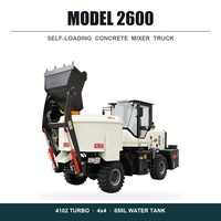 Camion malaxeur à béton haute performance 6m3, mini mobile auto-chargeur pour la construction routière