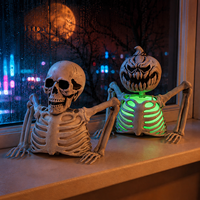 Décoration de squelette lumineuse pour Halloween, idéale pour les fêtes dans les maisons hantées, la décoration de table et les fans d'horreur