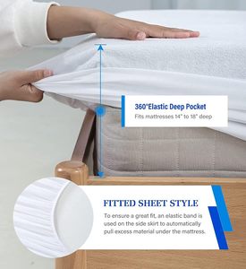 Quilted Waterproof Mattress <strong>Bed</strong> Cover Protector king Size Skin Friendly Microfiber Fitted <strong>Sheet</strong> Hypoallergenic Mattress Cover - Product Image 6