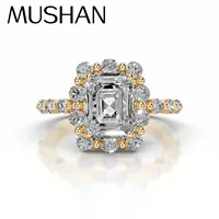 Bague en argent sterling 925 de la marque MuShan, sertie de moissanite VVS, plaquée or 18 carats, bijoux brevetés MST, idéale pour une petite amie