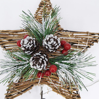 28 cm Natürlicher Stern als Baumspitze mit 20 Warmweißen LED-Lichtern Weihnachtsbaum-Spitzenstern Weihnachtsdekoration