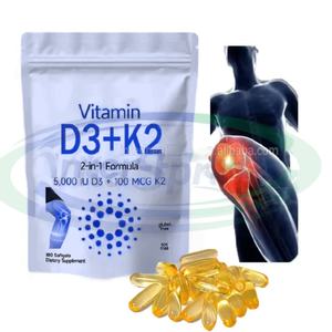 विटामिन डी 3 के 2 में 1 विटामिन डी 3 k2 नरम जैल तरल कैल्शियम पूरक 10000 iu विटामिन डी 3 k2 नरम - Product Image 1