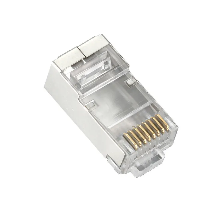 RJ 45 8P8C Pc blindado Stp Ftp Cat6 rede Ethernet macho Modular Plug Cat6A Rj45 conector