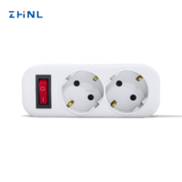 Adaptateur de prise électrique universel européen à 2 prises et 1 interrupteur, prise de sécurité UE à 2 broches