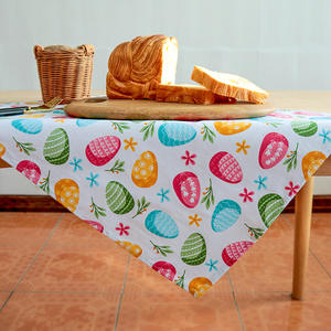 Serviette de cuisine rectangulaire en pur coton imprimée pour Pâques, 40x60cm 45x65cm, avec motif d'œuf pour la décoration de la maison - Product Image 3