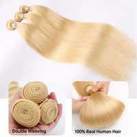 613 Bundles de Cheveux Humains Blonds, Lisses, 30 Pouces, 41 Bundles de Cheveux Humains Vierges Brésiliens Non Traités, Extensions de Tissage