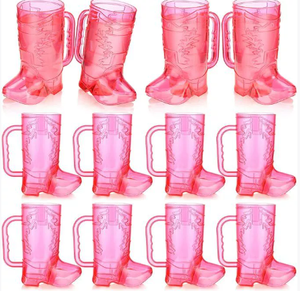 Disco Cowgirl Boot Cup Disco Cowgirl Hat, Hen Party Cups Cowgirl Bachelorette Favors Disco Bachelorette Decor - Product Image 2