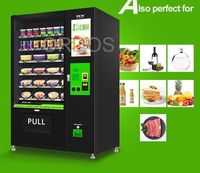 Aliments sains produits frais ascenseur distributeur automatique tactile carte de crédit convoyeur à bande salade fruits oeufs verre eau SDK fonction