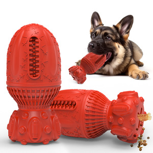 Juguete Masticable para Mascotas, Rojo, Interactivo, para Perros, Limpieza de Dientes, Forma de Hueso, con Sonido, para Perros - Product Image 1