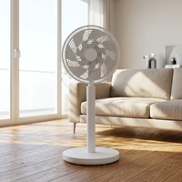 Ventilateur sur pied BLDC 12 pouces, vent naturel, 12 vitesses, 7 pales, 2-en-1 (ventilateur de table et de sol), télécommande en option, batterie en option