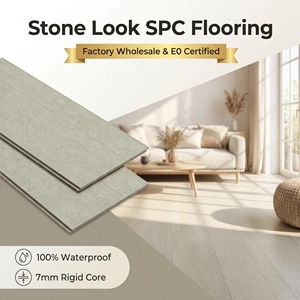 Revêtement de sol SPC aspect pierre scandinave 100 % étanche, système de pose à clipser, planches de <span class=keywords><strong>vinyle</strong></span> rigides - Product Image 1