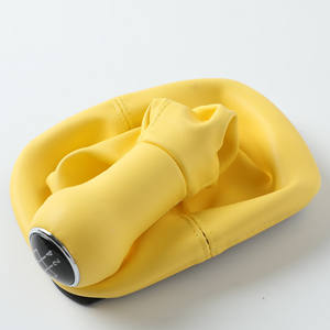 ปลอกหุ้มหัวเกียร์รถยนต์ FUXIN สำหรับ VW Golf 3 4 5 เกียร์ธรรมดา สีเหลือง หนังเทียม อะไหล่ทดแทน - Product Image 2