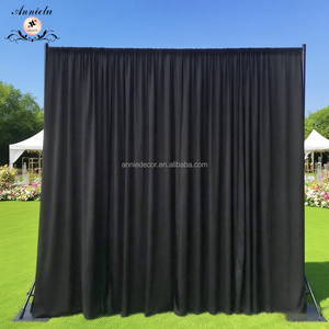 ستائر بوليستر سوداء حديثة وستائر للمعارض التجارية كشك عرض لوحات خلفية للمناسبات ديكورات مسرح حفلات الزفاف - Product Image 5