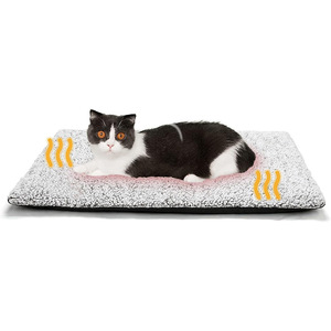 Alfombra calefactora rectangular para gatos, rellena de fibra de poliéster, lavable a mano, cama para mascotas, cálida y cómoda almohadilla para dormir. - Product Image 1