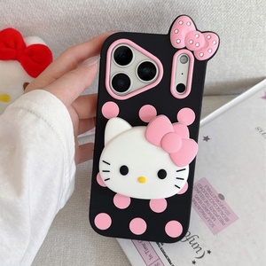 Coque de téléphone en silicone motif chat mignon 3D avec nœud papillon et Mickey pour iPhone 17 Air, 16, 15 Pro Max, 14, 13 – Vente en gros - Product Image 5