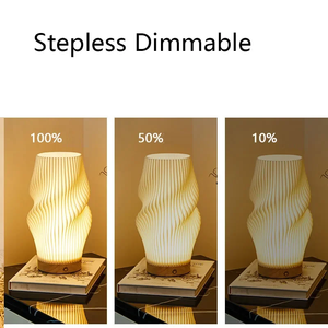 โคมไฟตั้งโต๊ะพิมพ์ 3 มิติจากไม้เนื้อแข็ง PLA พร้อมไฟ LED ป้องกันดวงตา ปรับความสว่างได้ ชาร์จ USB ใช้ได้ข้างเตียง - Product Image 3