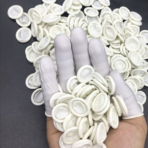 Doigtiers antistatiques jetables à pois pour salle blanche, en latex, pour protection des doigts en esthétique et manucure - Product Image 1
