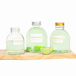 <span class=keywords><strong>Bouteille</strong></span> en verre vide pour eau, lait, jus, boissons, avec bouchon à vis, logo personnalisé du fabricant, transparente, 250 ml, 350 ml, 500 ml - Product Image 1