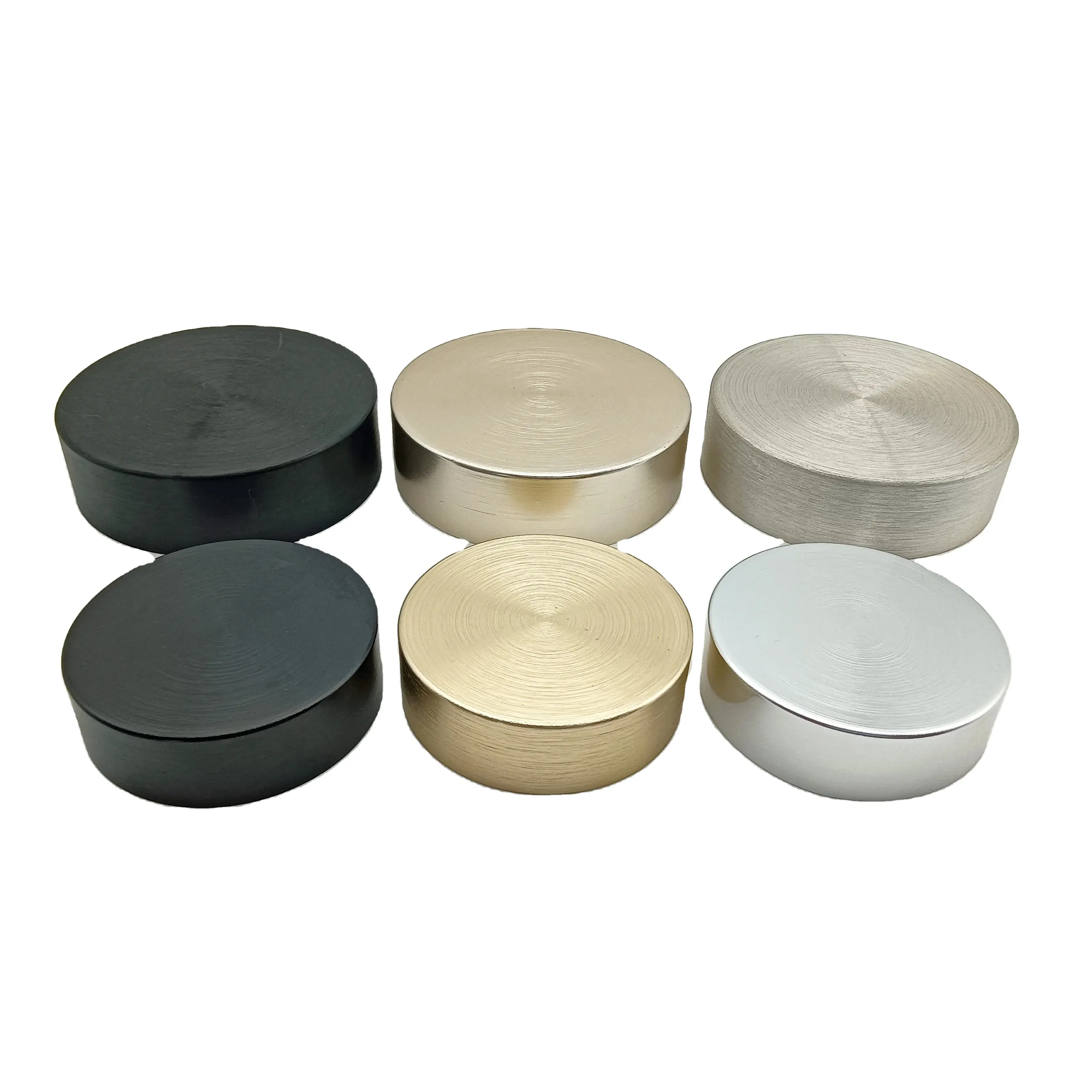 Different models of brushed aluminum cover face cream cover