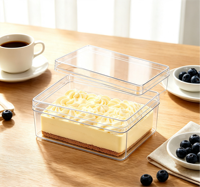 Boîte à pâtisserie rectangulaire empilable en PS transparent de qualité alimentaire, épaisseur 1 mm, pour pâtisseries et vente au détail, directement de l'usine