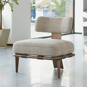 Divano Singolo Personalizzabile in Tessuto, Metallo e Legno con Spugna ad Alta Resilienza, Stile Moderno/Italiano per Hotel, Appartamenti, Soggiorno - Product Image 1