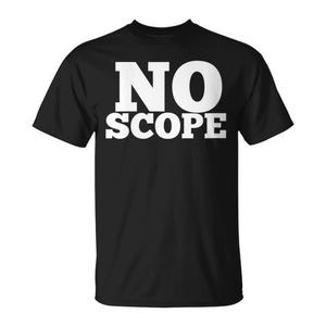 T-shirt No Scope, design de jeu vidéo de tir à la première personne, noir, taille adulte unisexe - Product Image 2