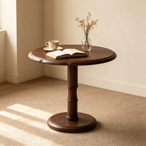 Mesa de Centro Redonda de Madera, Diseño Minimalista, Hecha a Mano, Muebles Modernos para Sala de Estar - Product Image 2