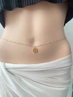 Chaînes de corps Gaby en acier inoxydable, chaîne de ventre étanche, chaîne de taille plaquée or 18 carats, bijoux de corps pour femmes, vente en gros