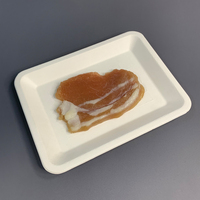 Assiettes jetables personnalisables en bagasse naturelle de canne à sucre avec plateau 8*6 pouces