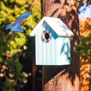 <span class=keywords><strong>Casa</strong></span> de pájaros de madera de cedro Art <span class=keywords><strong>Deco</strong></span> para exterior, jardín colorido, <span class=keywords><strong>casa</strong></span> decorativa de madera Bluebird - Product Image 3