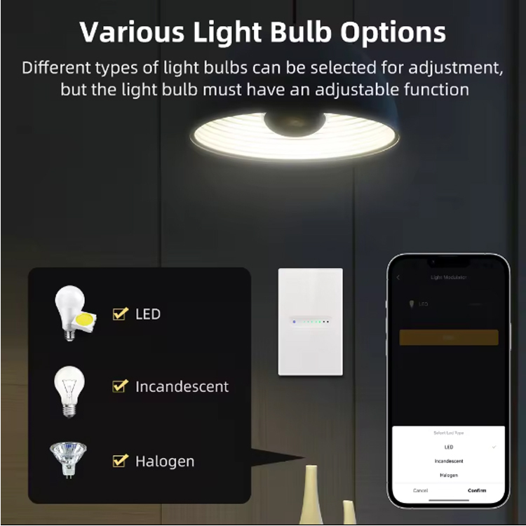 Dimmer Tuya WiFi US Groove Style Smart Home Dimmer Controller for LED/CFL/INCFC Compatible With Alexa Google Home · image 5