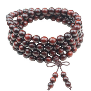 Indian Rosewood 108 Beads Buddhist Prayer Beads 8mm Round <b>Ball</b> Unisex Religious Jewelry Collectible <b>Bracelet</b> Necklace - Product Image 5
