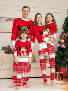 2025 famille noël pyjamas ensemble bébé garçon fille maman papa imprimer rouge vert rayure père noël manches longues noël pyjamas - Product Image 2