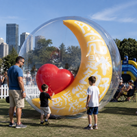 Lune gonflable personnalisée avec texte sur mesure pour la décoration d'événements festifs, la publicité commerciale, les événements de carnaval