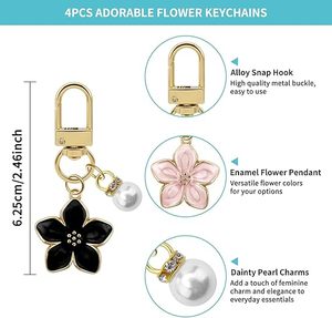 Llaveros Personalizables con Flores Bonitas para Mujer, Colgantes Florales para Bolsos, Llaveros Estéticos, Accesorios para Llaveros, Colgantes para Carteras - Product Image 2