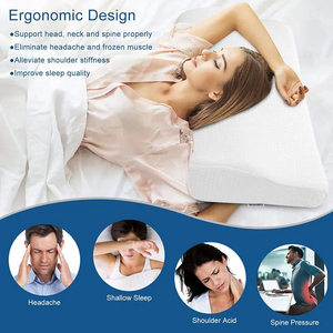 Almohada de Espuma Viscoelástica para Cama, Almohada Cervical Ergonómica en Forma, Almohada de Espuma Viscoelástica para Dormir Cómodamente con Soporte para el Cuello - Product Image 3