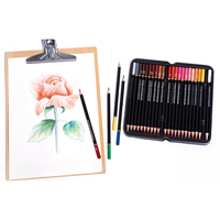 FLOWood – Coffret de 48 crayons de couleur professionnels hydrosolubles en métal, mélangeables, pour artistes, peinture aquarelle et croquis