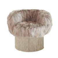 Fauteuil pivotant contemporain sur mesure fait main avec franges, pour salon, hôtel, villa, avec pompons en fourrure, chaise d'appoint individuelle pour intérieur