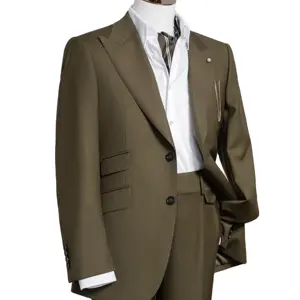 Nuova serie britannica monopetto 2 pezzi business suit stile classico tessuto italiano alla moda abito personalizzato