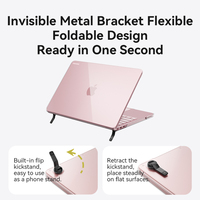 Coque transparente pour MacBook Neo 13 pouces, modèle 2026 A3404 avec puce A18 Pro, étui rigide avec béquille pliable