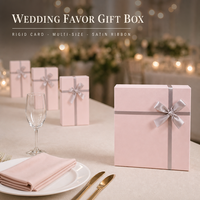 Boîte cadeau rose tendance 2026, luxe discret, avec nœud en ruban de satin, emballage rigide, logo personnalisé, marque privée, pour anniversaire