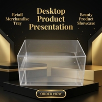 Plateau de présentation moderne en acrylique transparent personnalisé de 5 mm d'épaisseur avec étagère métallique, facile à assembler, pour cosmétiques, bijoux, promotionnel